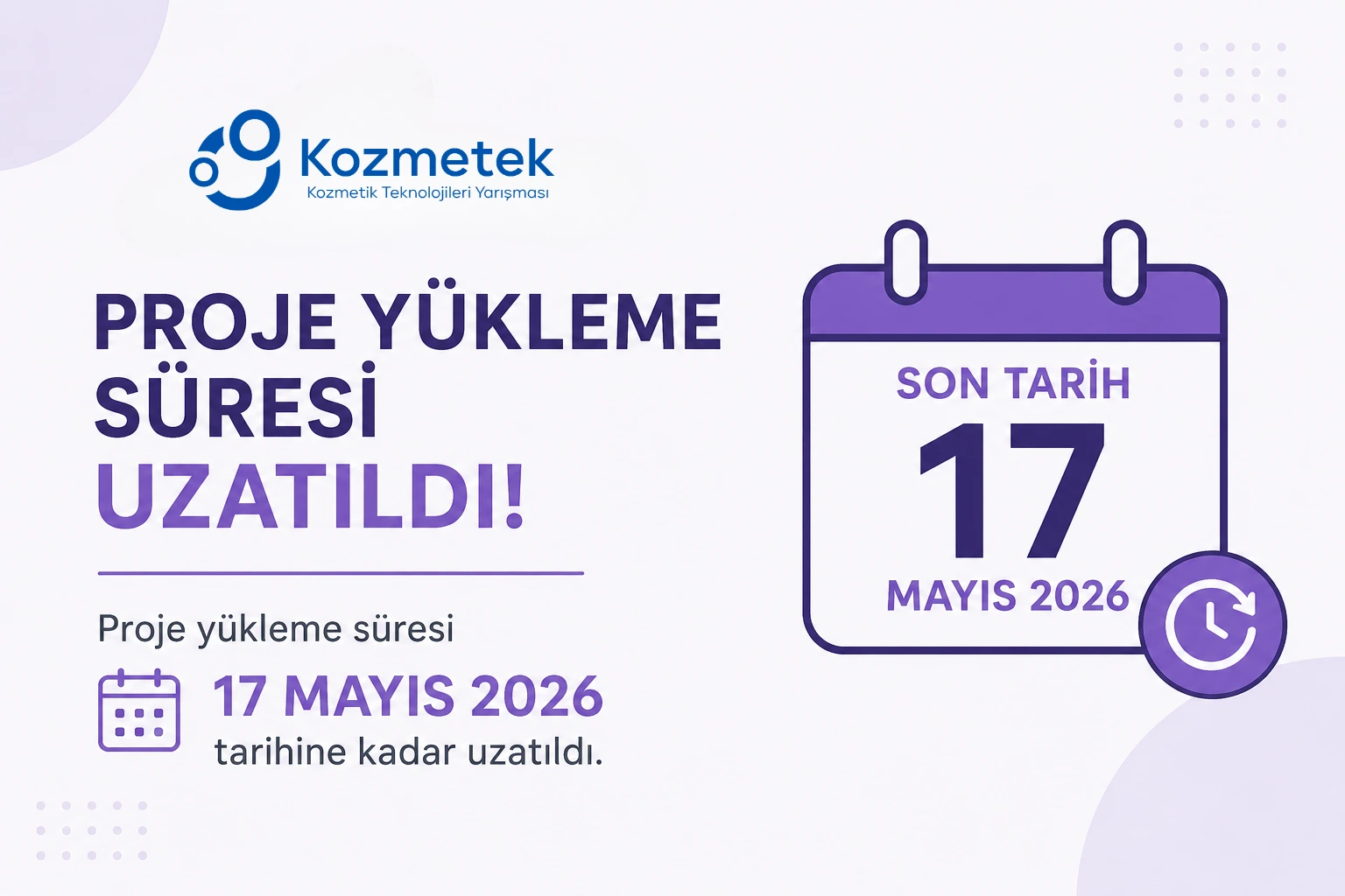 Kozmetek 2026 Yarışmalarında Proje Yükleme Süresi Uzatıldı